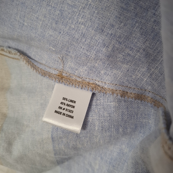 1. State Striped Print Midi Asymmetric Dress Linen Blend Sleeveless Small NWOT - Picture 9 of 9